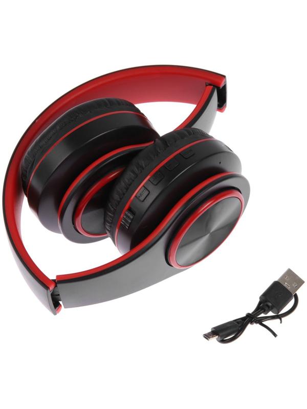 Наушники Т47, беспроводные, полноразмерные, BT, microSD, FM, микрофон, AUX, черные