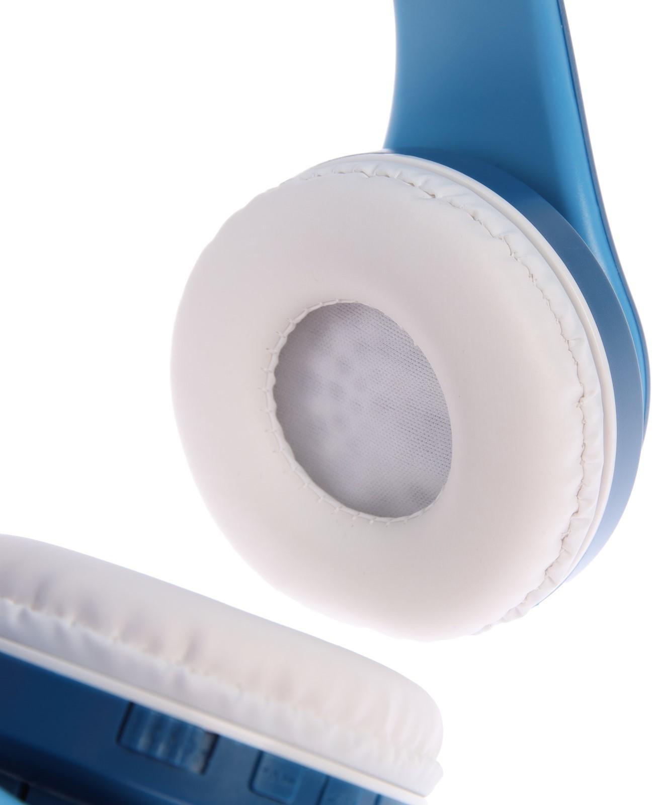 Наушники Т47, беспроводные, полноразмерные, BT, microSD, FM, микрофон, AUX, синие