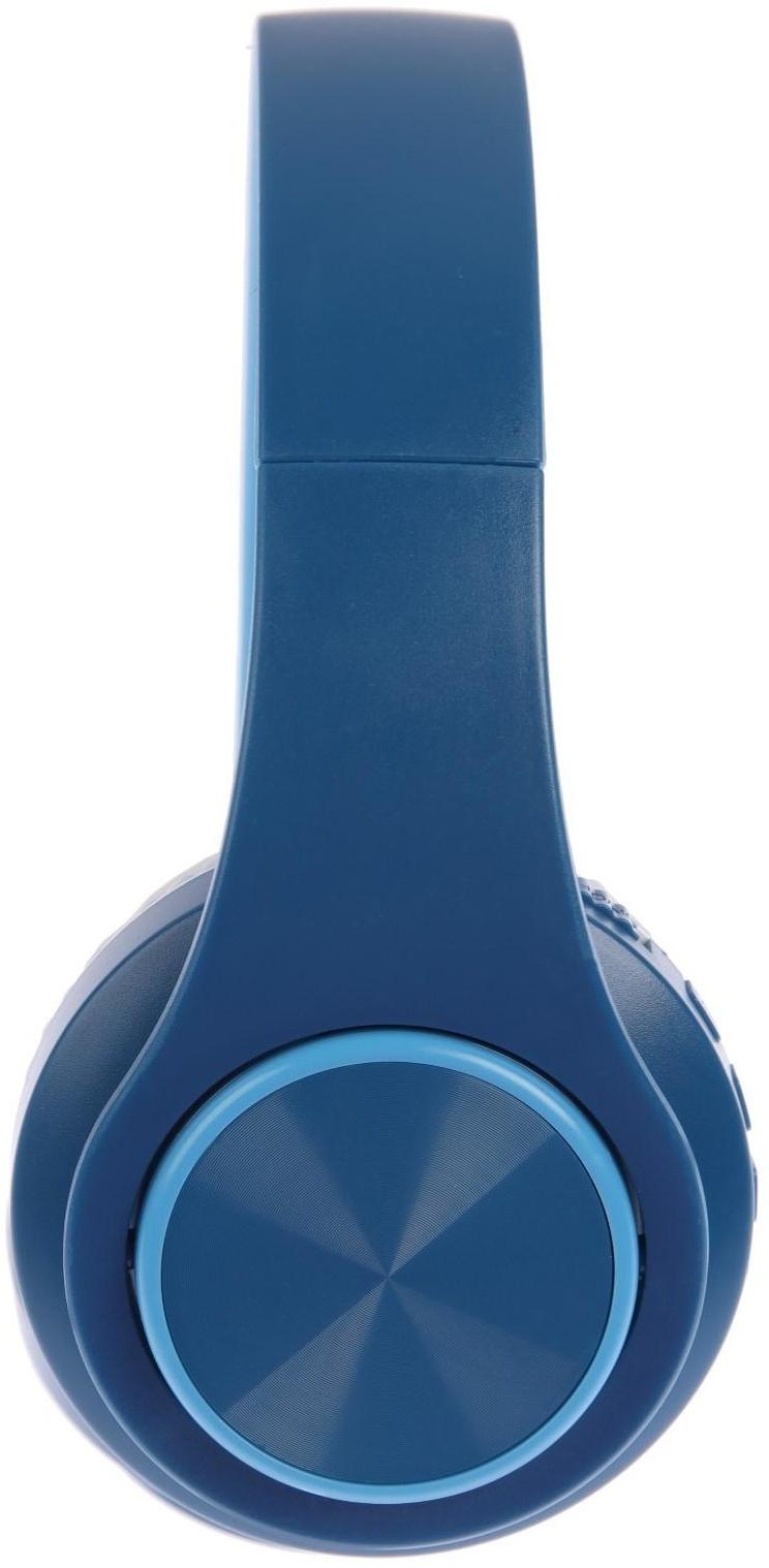 Наушники Т47, беспроводные, полноразмерные, BT, microSD, FM, микрофон, AUX, синие