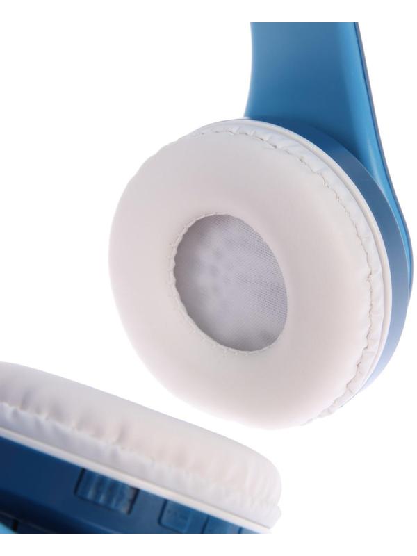 Наушники Т47, беспроводные, полноразмерные, BT, microSD, FM, микрофон, AUX, синие