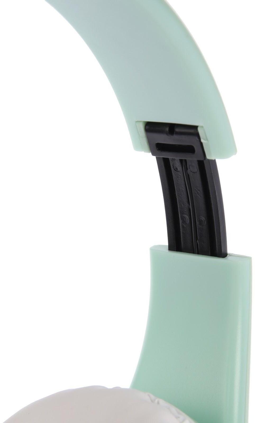 Наушники Т47, беспроводные, полноразмерные, BT, microSD, FM, микрофон, AUX, зеленые