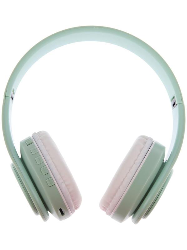 Наушники Т47, беспроводные, полноразмерные, BT, microSD, FM, микрофон, AUX, зеленые