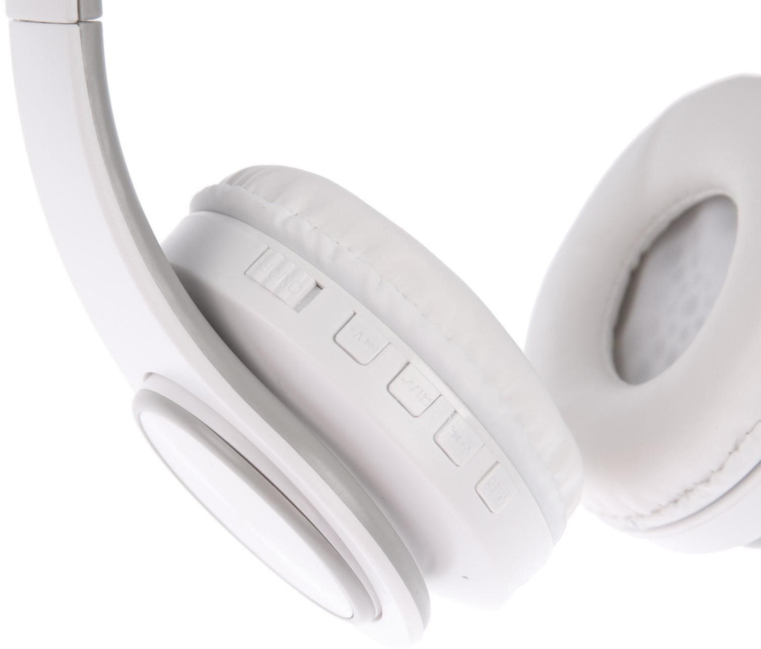 Наушники Т47, беспроводные, полноразмерные, BT, microSD, FM, микрофон, AUX, белые