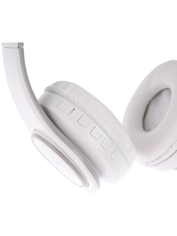 Наушники Т47, беспроводные, полноразмерные, BT, microSD, FM, микрофон, AUX, белые