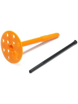 Дюбель ТУНДРА, для утеплителя, с пластиковым гвоздем, 10х120 мм, 50 шт