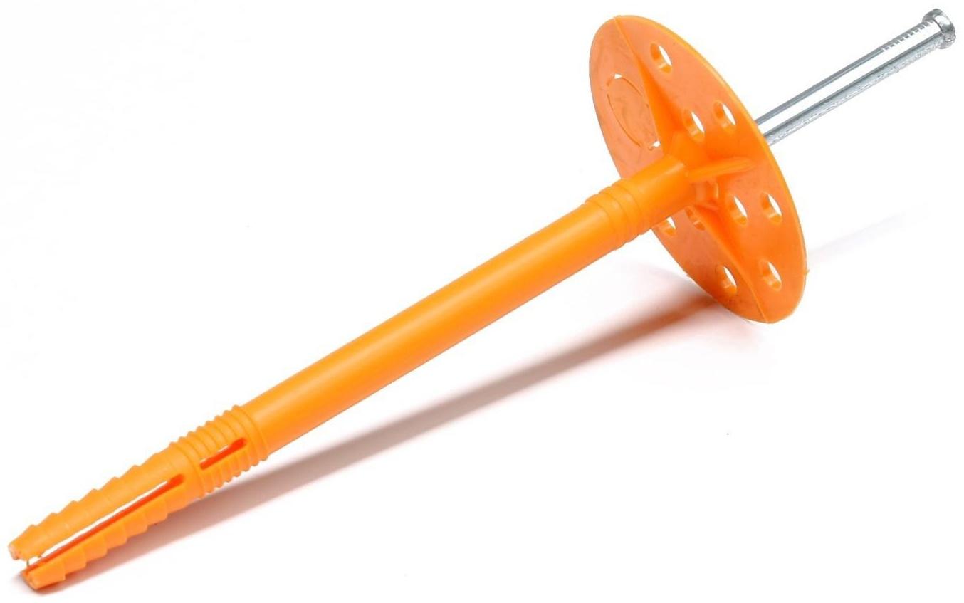 Дюбель ТУНДРА, для утеплителя, с металлическим гвоздем, 10х140 мм, 50 шт