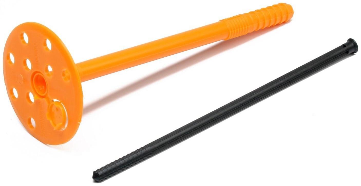 Дюбель ТУНДРА, для утеплителя, с пластиковым гвоздем, 10х160 мм, 50 шт