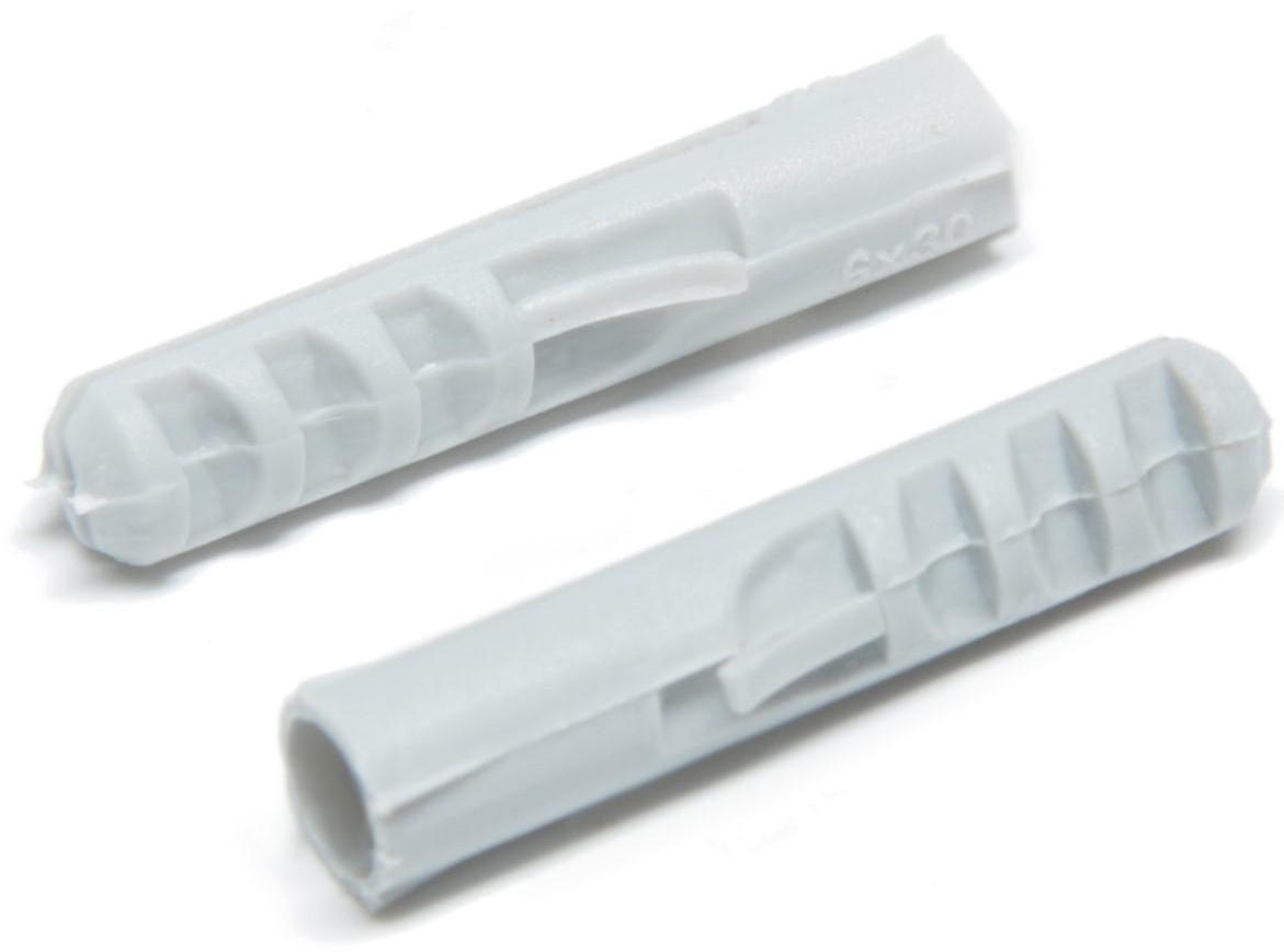 Дюбель ТУНДРА, тип S, распорный, полипропиленовый, 6х30 мм, 50 шт