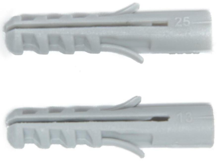 Дюбель ТУНДРА, тип S, распорный, полипропиленовый, 6х30 мм, 50 шт