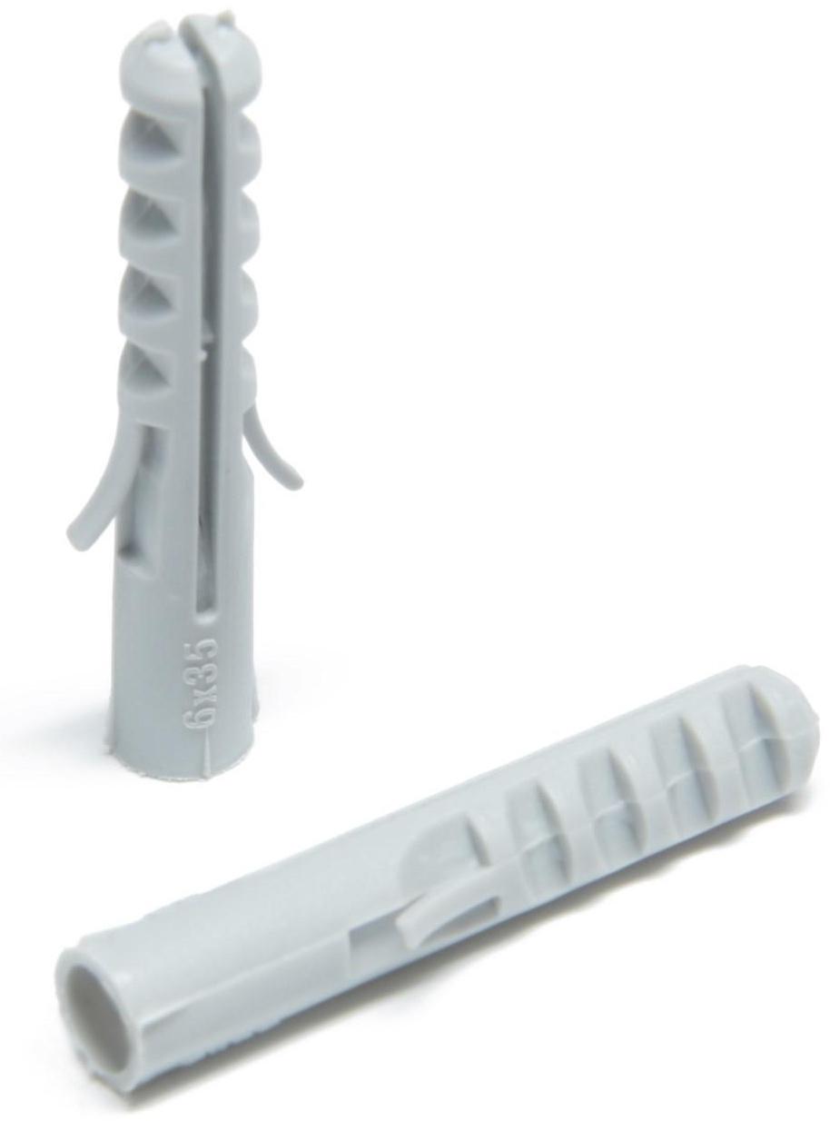 Дюбель ТУНДРА, тип S, распорный, полипропиленовый, 6х35 мм, 50 шт