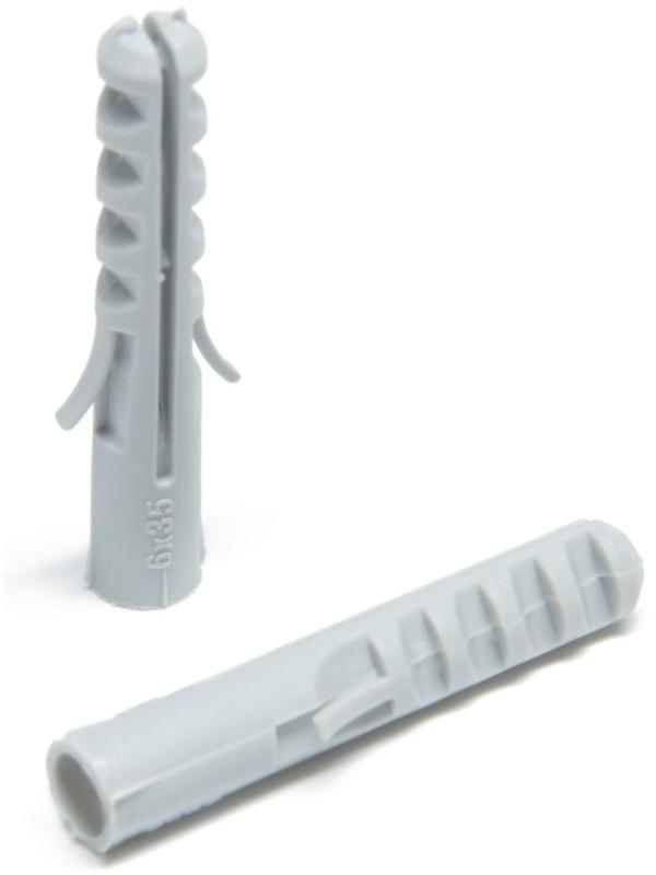 Дюбель ТУНДРА, тип S, распорный, полипропиленовый, 6х35 мм, 50 шт