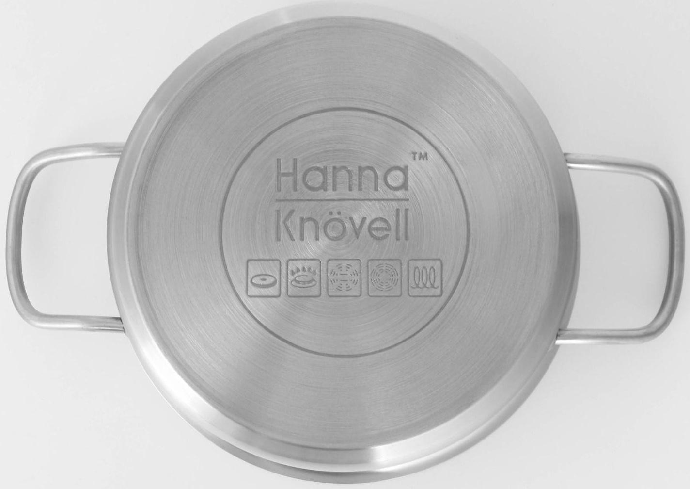 Кастрюля из нержавеющей стали Hanna Knövell с крышкой, 2 л, d=18 см, h=8 см, толщина стенки 0,6 мм, индукция