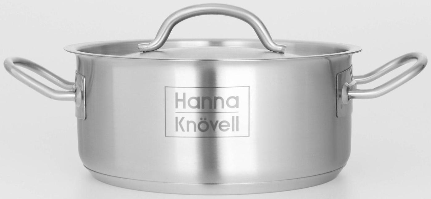 Кастрюля из нержавеющей стали Hanna Knövell с крышкой, 2 л, d=18 см, h=8 см, толщина стенки 0,6 мм, индукция