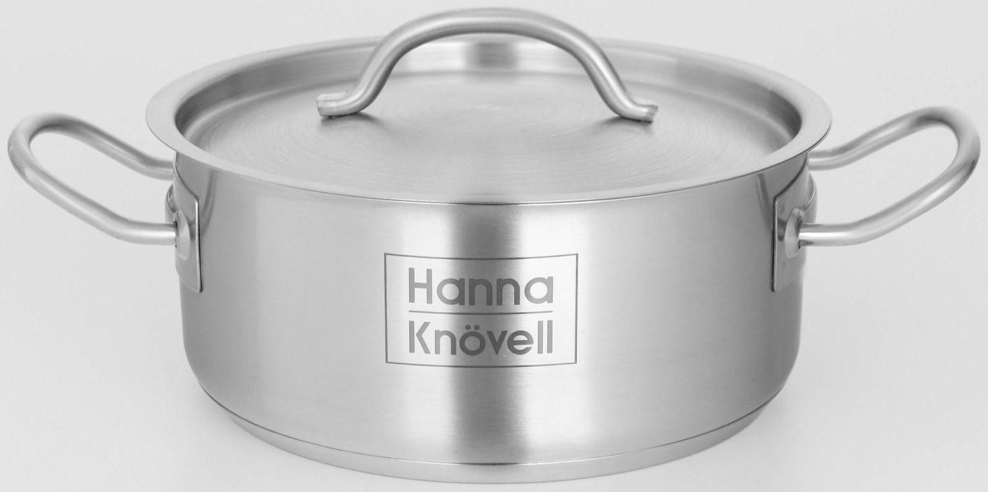 Кастрюля из нержавеющей стали Hanna Knövell с крышкой, 2 л, d=18 см, h=8 см, толщина стенки 0,6 мм, индукция