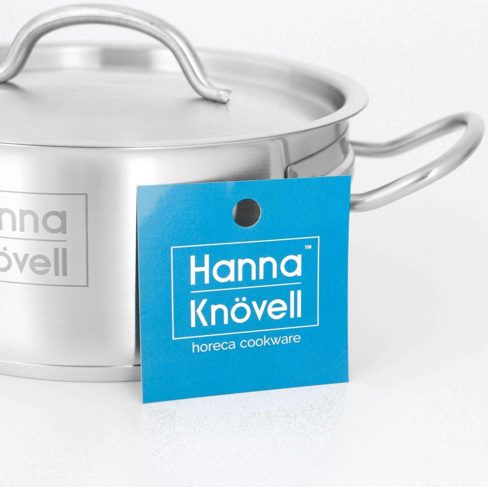 Кастрюля из нержавеющей стали Hanna Knövell с крышкой, 2 л, d=18 см, h=8 см, толщина стенки 0,6 мм, индукция