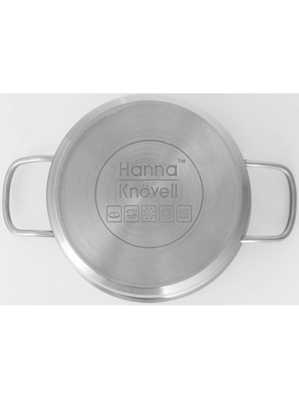 Кастрюля из нержавеющей стали Hanna Knövell с крышкой, 2 л, d=18 см, h=8 см, толщина стенки 0,6 мм, индукция