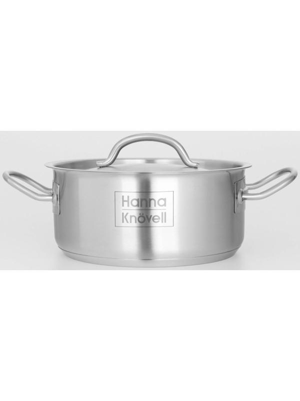 Кастрюля из нержавеющей стали Hanna Knövell с крышкой, 2 л, d=18 см, h=8 см, толщина стенки 0,6 мм, индукция