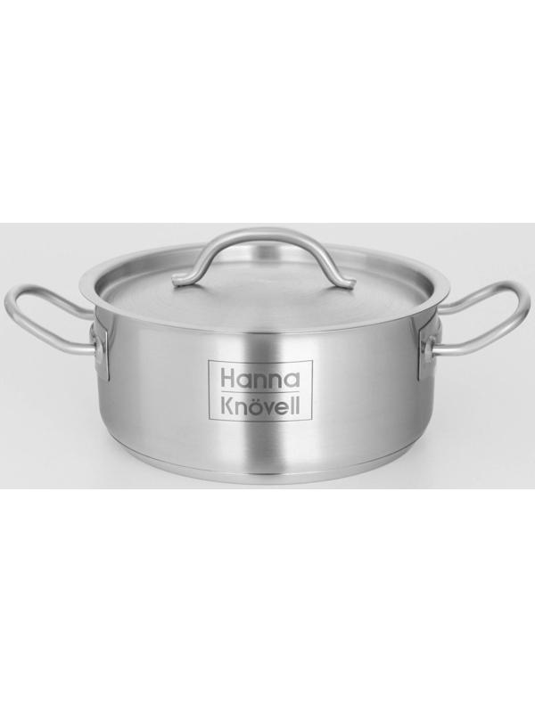 Кастрюля из нержавеющей стали Hanna Knövell с крышкой, 2 л, d=18 см, h=8 см, толщина стенки 0,6 мм, индукция