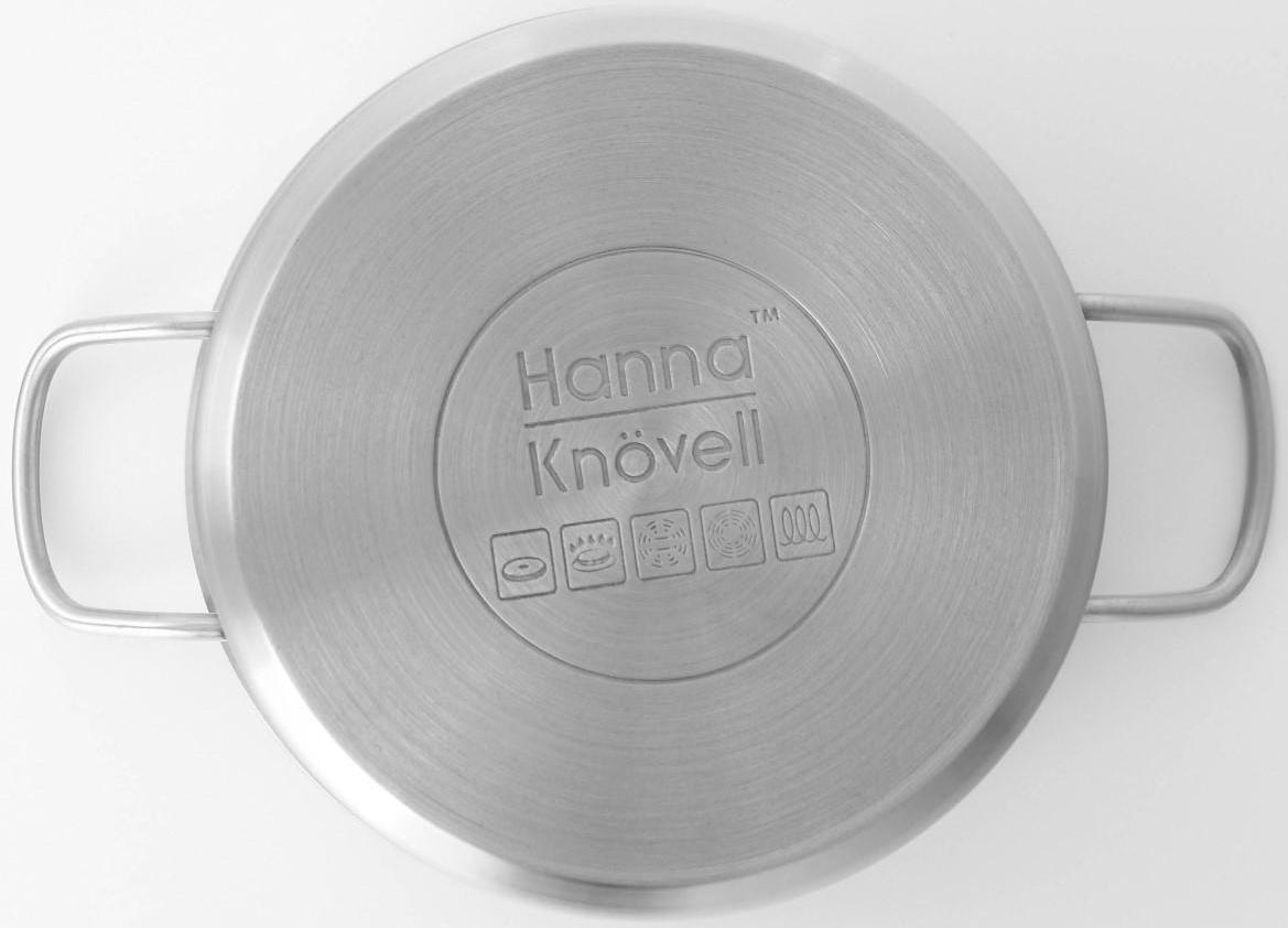 Кастрюля из нержавеющей стали Hanna Knövell с крышкой, 3 л, d=20 см, h=9,5 см, толщина стенки 0,6 мм, индукция