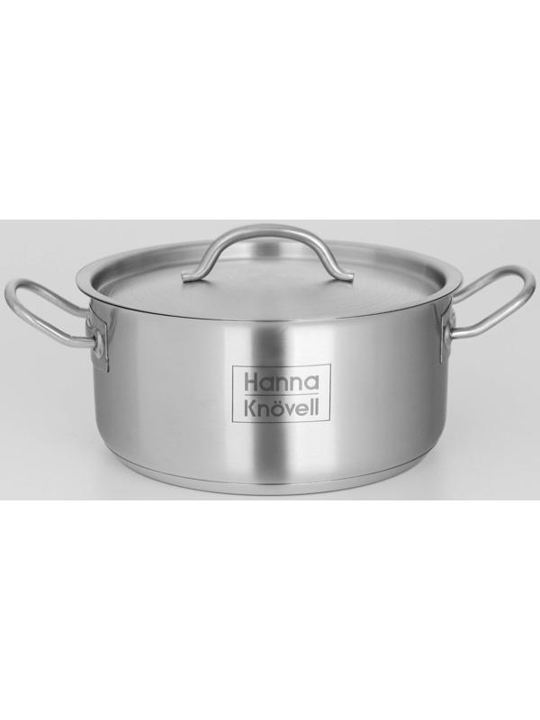 Кастрюля из нержавеющей стали Hanna Knövell с крышкой, 3 л, d=20 см, h=9,5 см, толщина стенки 0,6 мм, индукция