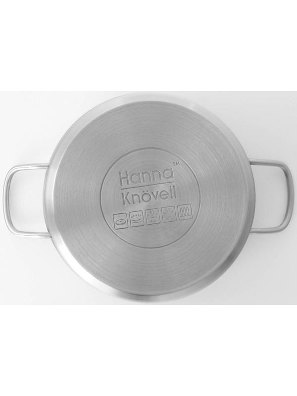 Кастрюля из нержавеющей стали Hanna Knövell с крышкой, 3 л, d=20 см, h=9,5 см, толщина стенки 0,6 мм, индукция
