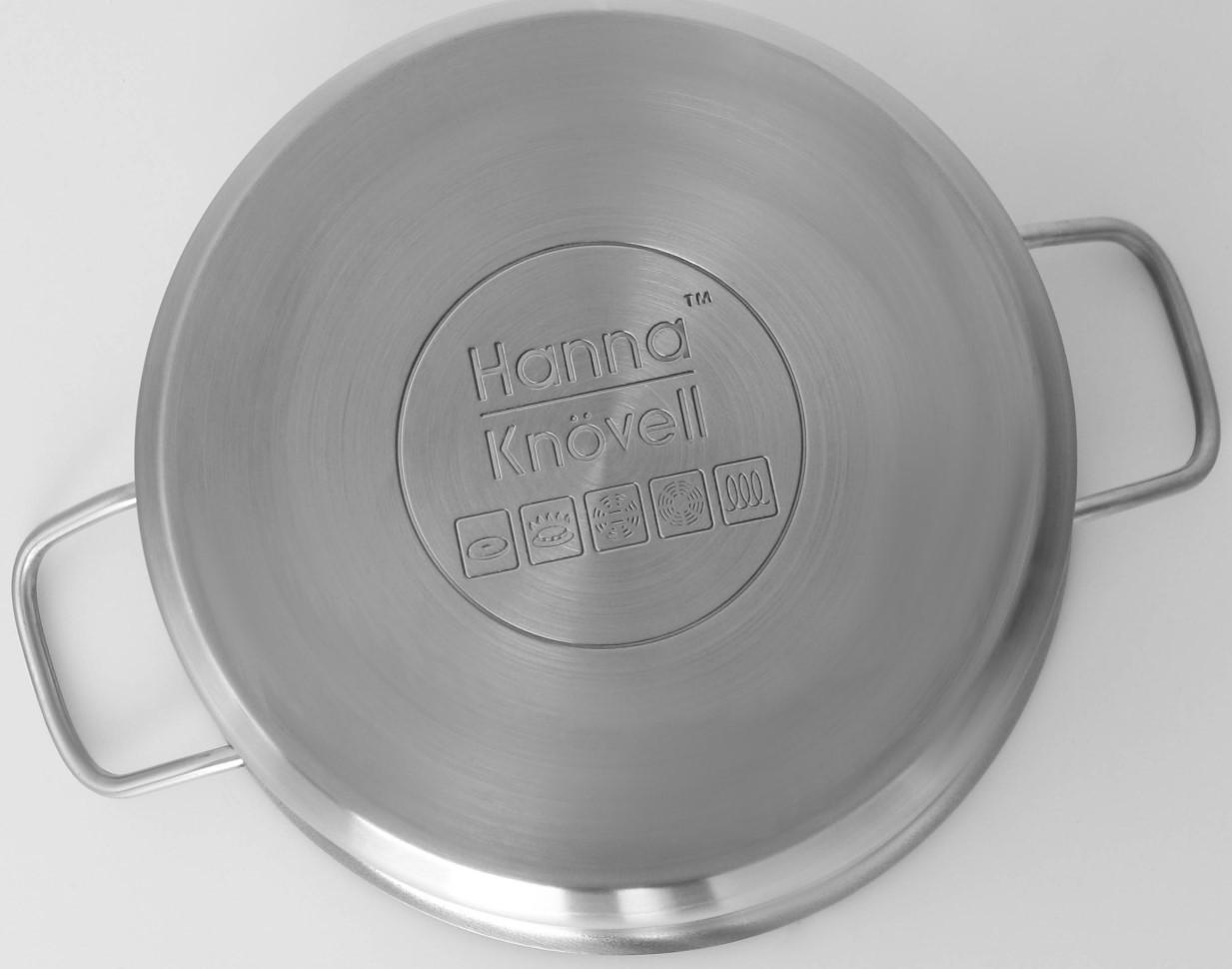 Кастрюля из нержавеющей стали Hanna Knövell с крышкой, 5 л, d=22 см, h=13 см, толщина стенки 0,6 мм, индукция