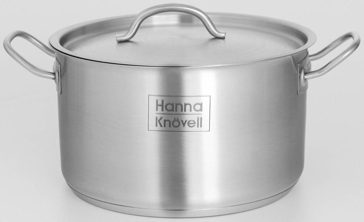 Кастрюля из нержавеющей стали Hanna Knövell с крышкой, 5 л, d=22 см, h=13 см, толщина стенки 0,6 мм, индукция