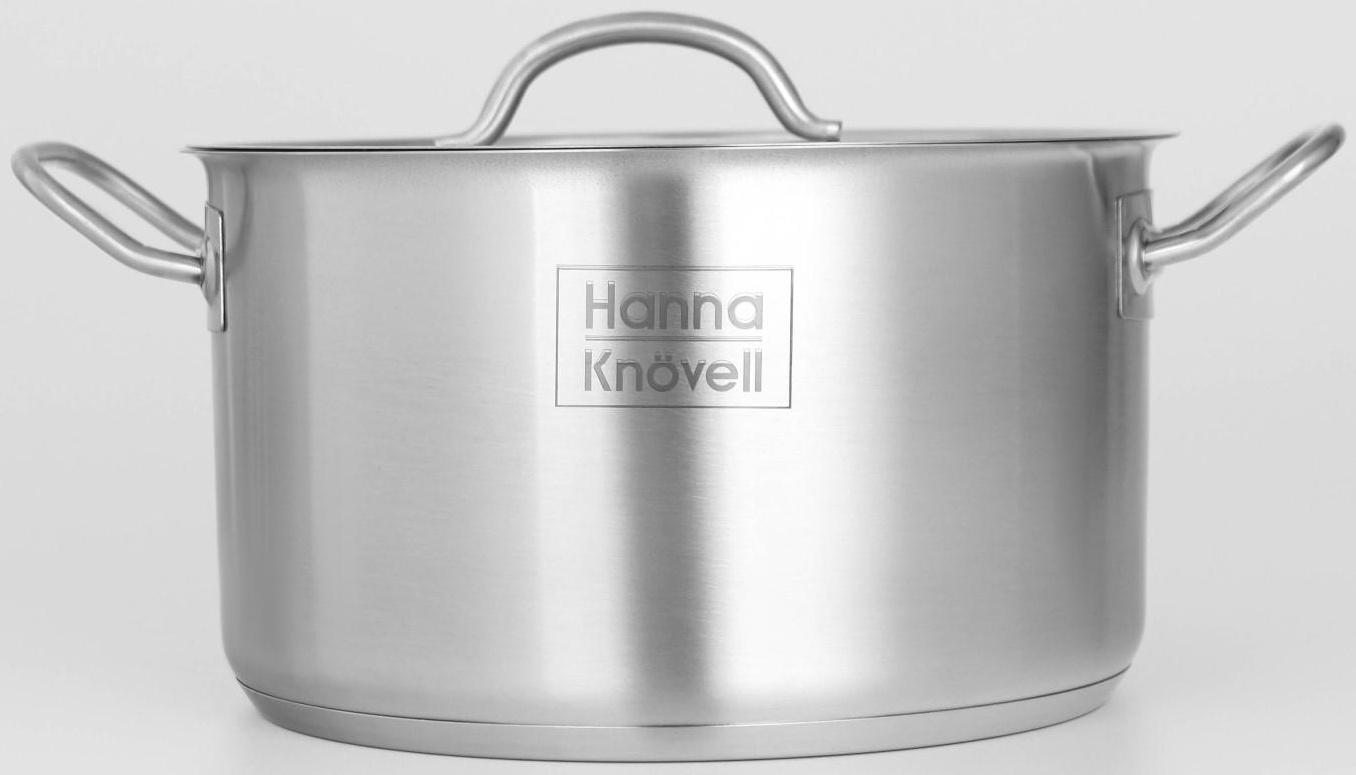 Кастрюля из нержавеющей стали Hanna Knövell с крышкой, 5 л, d=22 см, h=13 см, толщина стенки 0,6 мм, индукция