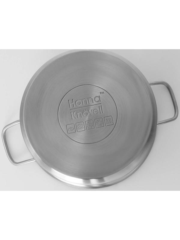 Кастрюля из нержавеющей стали Hanna Knövell с крышкой, 5 л, d=22 см, h=13 см, толщина стенки 0,6 мм, индукция