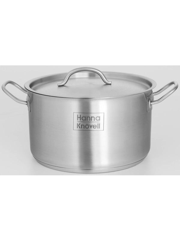 Кастрюля из нержавеющей стали Hanna Knövell с крышкой, 5 л, d=22 см, h=13 см, толщина стенки 0,6 мм, индукция