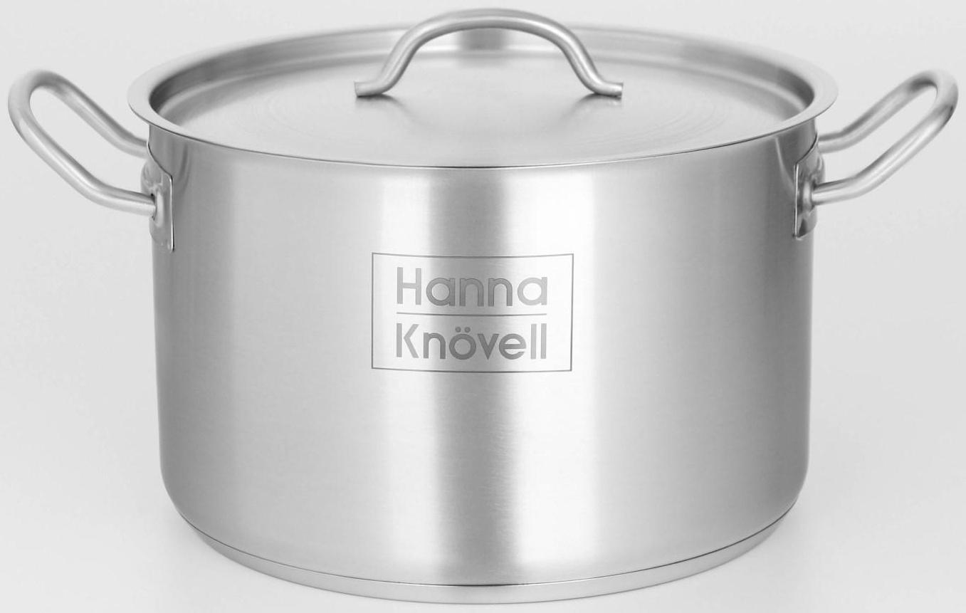 Кастрюля из нержавеющей стали Hanna Knövell с крышкой, 7 л, d=24 см, h=15,5 см, толщина стенки 0,6 мм, индукция