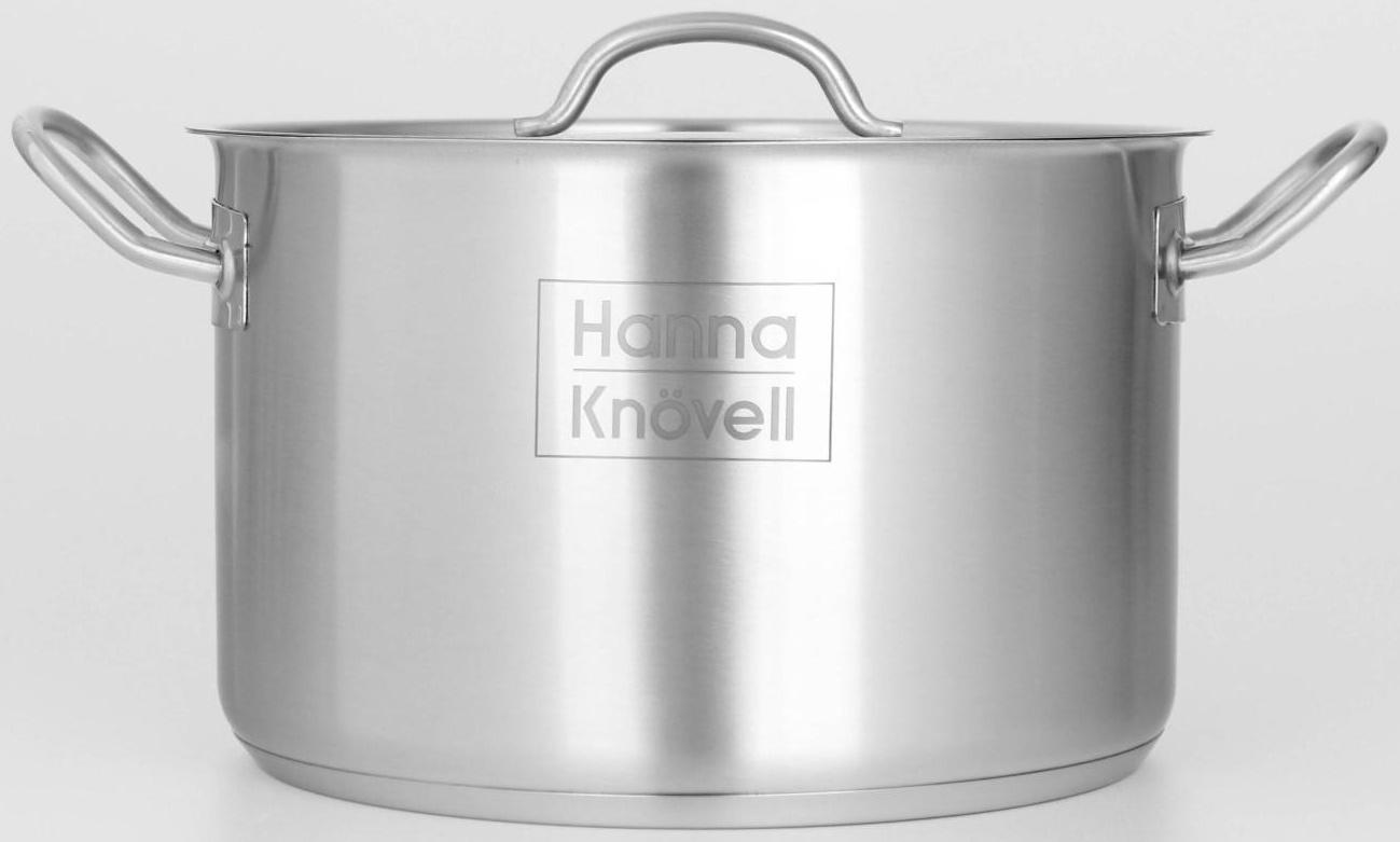 Кастрюля из нержавеющей стали Hanna Knövell с крышкой, 7 л, d=24 см, h=15,5 см, толщина стенки 0,6 мм, индукция