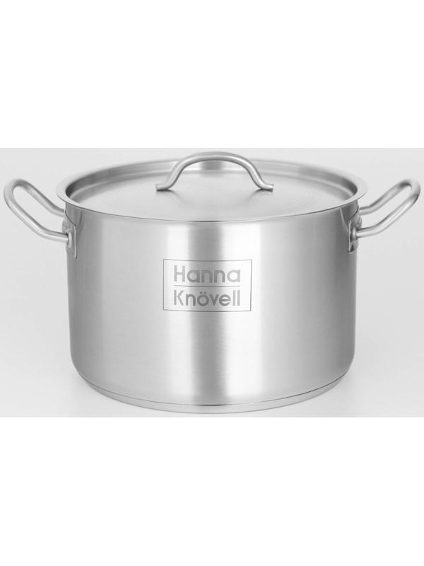 Кастрюля из нержавеющей стали Hanna Knövell с крышкой, 7 л, d=24 см, h=15,5 см, толщина стенки 0,6 мм, индукция
