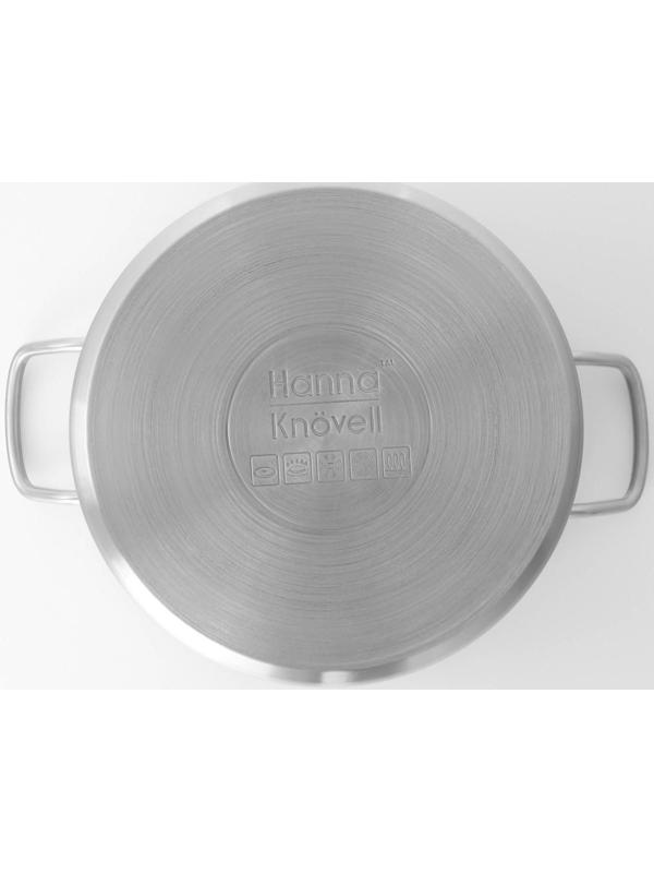 Кастрюля из нержавеющей стали Hanna Knövell с крышкой, 7 л, d=24 см, h=15,5 см, толщина стенки 0,6 мм, индукция