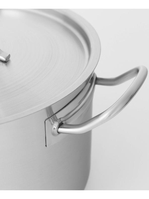 Кастрюля из нержавеющей стали Hanna Knövell с крышкой, 7 л, d=24 см, h=15,5 см, толщина стенки 0,6 мм, индукция