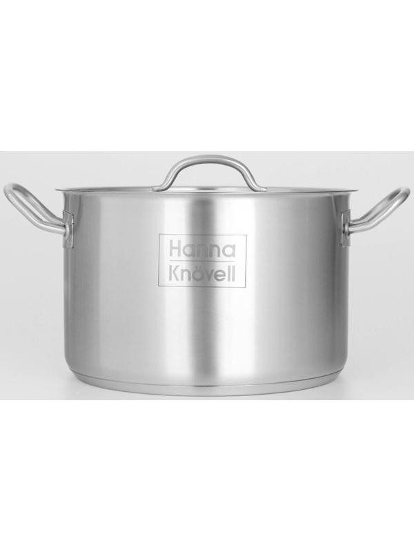 Кастрюля из нержавеющей стали Hanna Knövell с крышкой, 7 л, d=24 см, h=15,5 см, толщина стенки 0,6 мм, индукция