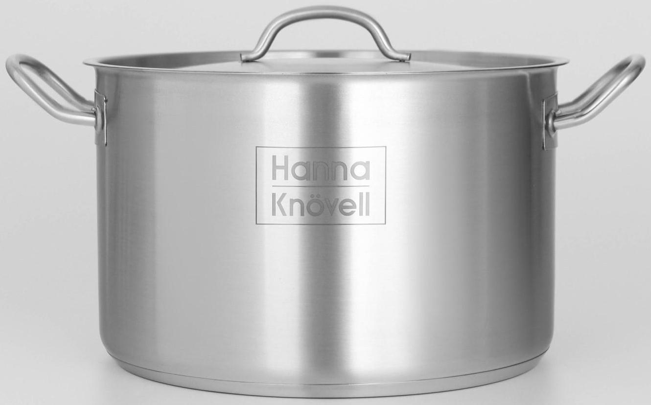 Кастрюля из нержавеющей стали Hanna Knövell с крышкой, 9 л, d=26 см, h=17 см, толщина стенки 0,6 мм, индукция