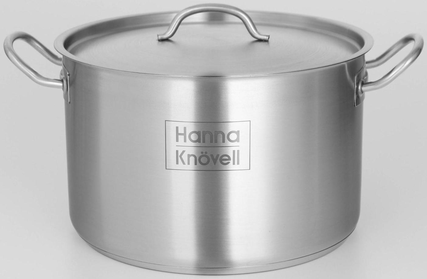 Кастрюля из нержавеющей стали Hanna Knövell с крышкой, 9 л, d=26 см, h=17 см, толщина стенки 0,6 мм, индукция