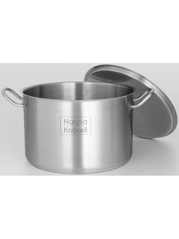 Кастрюля из нержавеющей стали Hanna Knövell с крышкой, 9 л, d=26 см, h=17 см, толщина стенки 0,6 мм, индукция