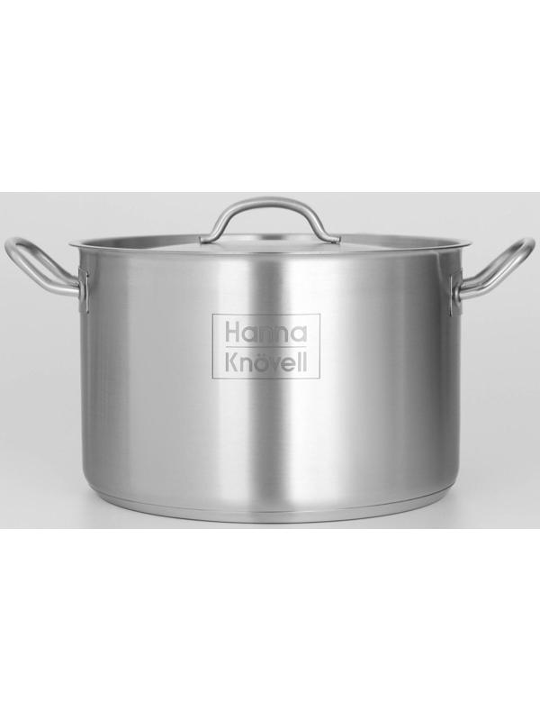 Кастрюля из нержавеющей стали Hanna Knövell с крышкой, 9 л, d=26 см, h=17 см, толщина стенки 0,6 мм, индукция