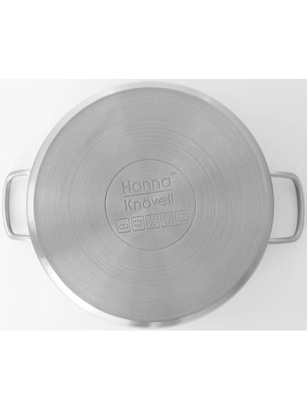 Кастрюля из нержавеющей стали Hanna Knövell с крышкой, 9 л, d=26 см, h=17 см, толщина стенки 0,6 мм, индукция