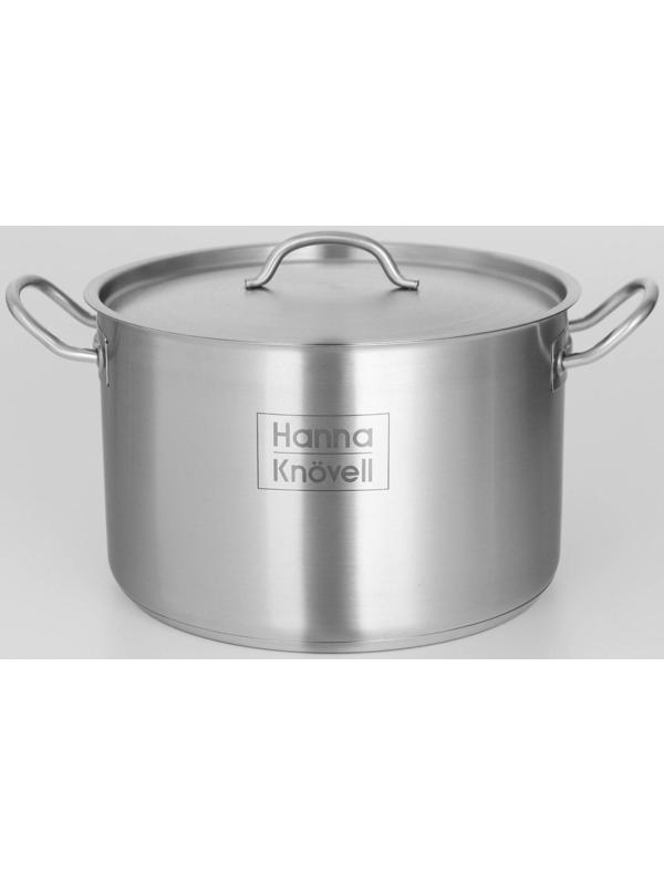 Кастрюля из нержавеющей стали Hanna Knövell с крышкой, 9 л, d=26 см, h=17 см, толщина стенки 0,6 мм, индукция