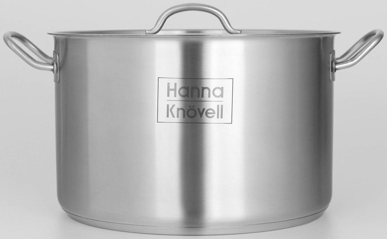 Кастрюля из нержавеющей стали Hanna Knövell с крышкой, 11 л, d=28 см, h=18 см, толщина стенки 0,8 мм, индукция