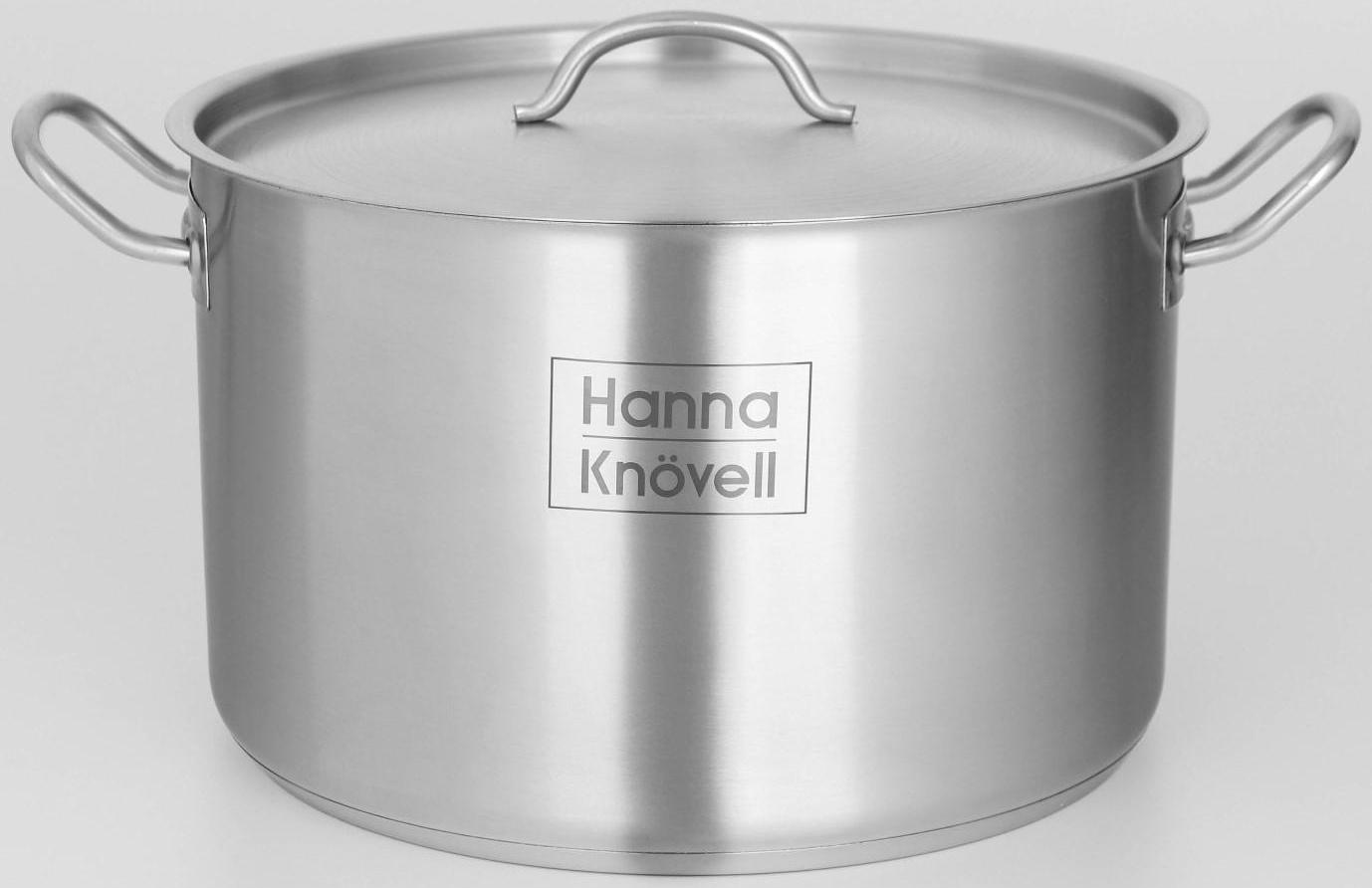 Кастрюля из нержавеющей стали Hanna Knövell с крышкой, 11 л, d=28 см, h=18 см, толщина стенки 0,8 мм, индукция