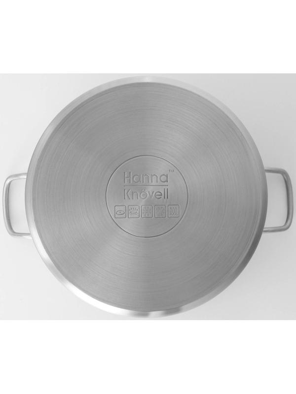 Кастрюля из нержавеющей стали Hanna Knövell с крышкой, 11 л, d=28 см, h=18 см, толщина стенки 0,8 мм, индукция