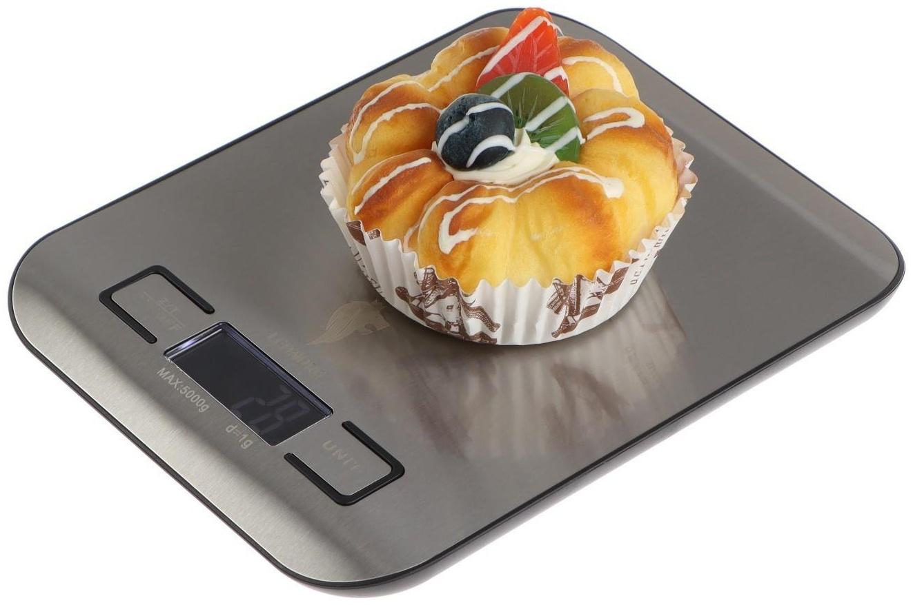 Весы кухонные Leonord LE-1702, электронные, до 5 кг, LCD дисплей, серебристые