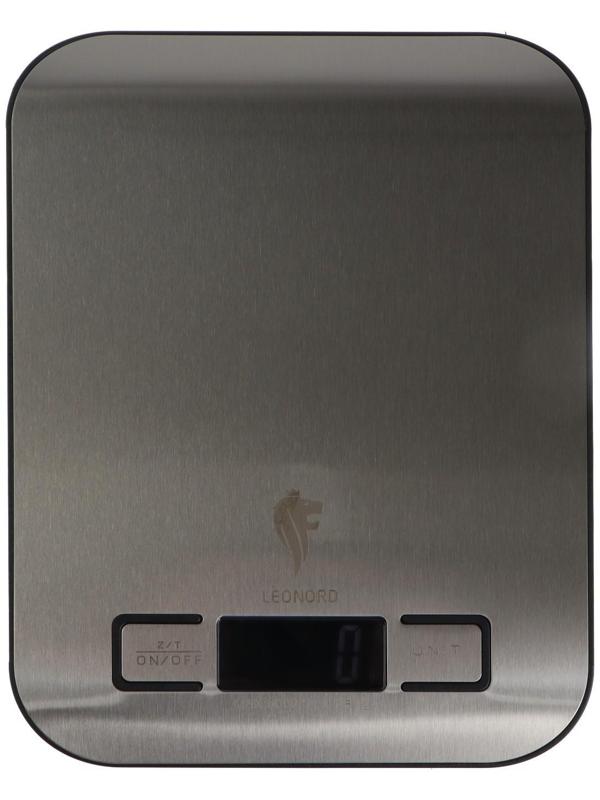 Весы кухонные Leonord LE-1702, электронные, до 5 кг, LCD дисплей, серебристые