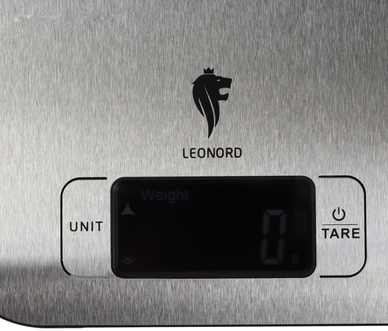 Весы кухонные Leonord LE-1705, электронные, до 5 кг, LCD дисплей, серебристые