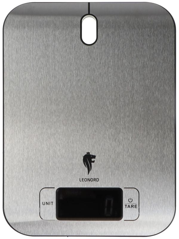 Весы кухонные Leonord LE-1705, электронные, до 5 кг, LCD дисплей, серебристые