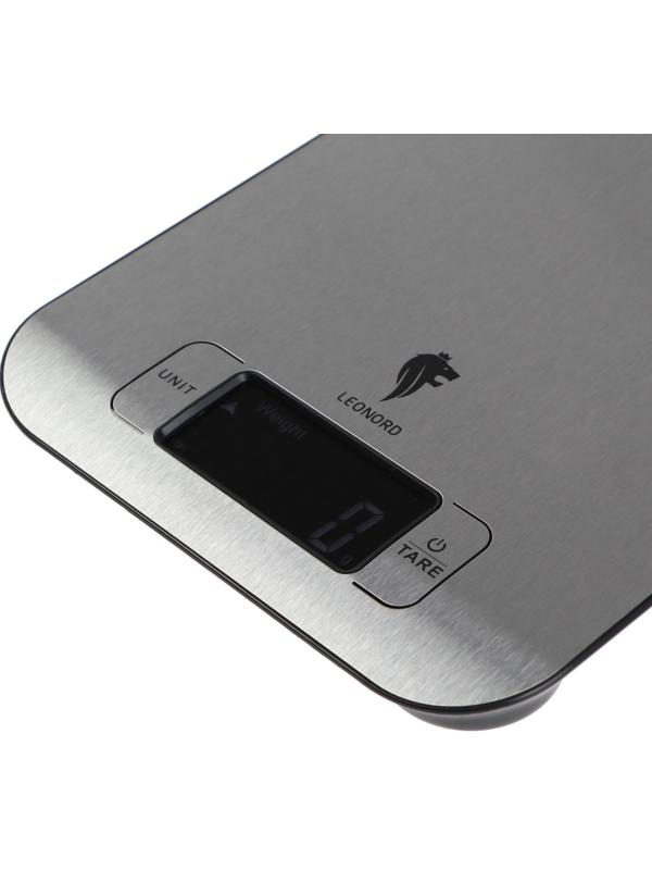 Весы кухонные Leonord LE-1705, электронные, до 5 кг, LCD дисплей, серебристые